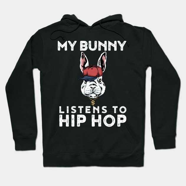 Hip Hop Bunny Funny Rap Gift Hoodie by CatRobot